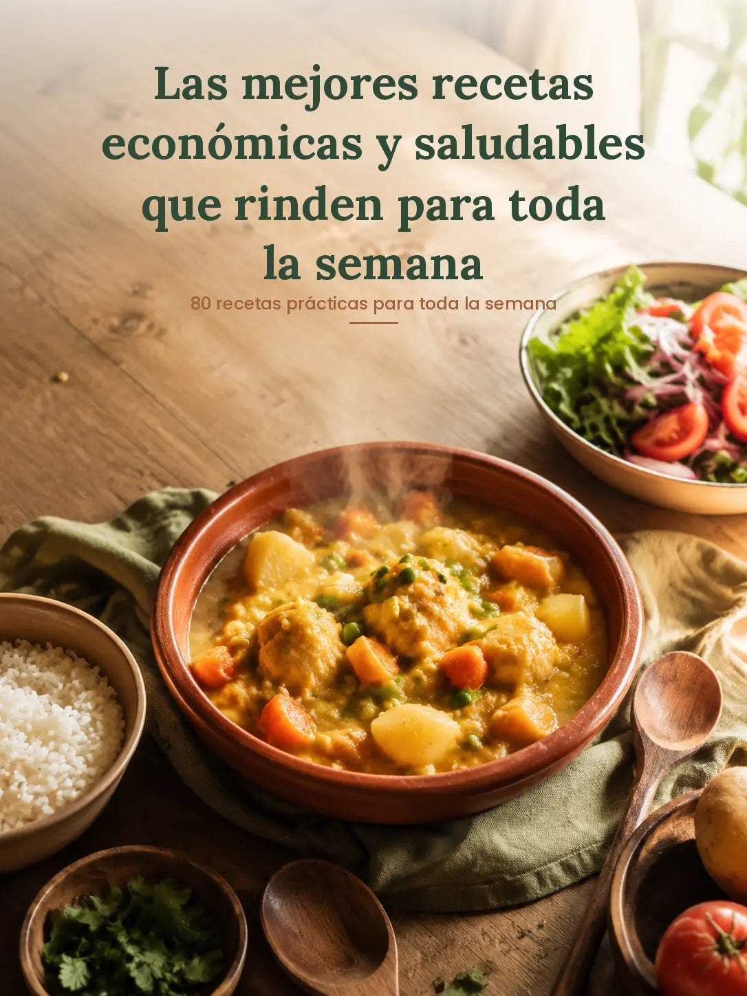 Portada del ebook principal Las mejores recetas económicas y saludables